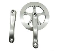 Guarnitura pieghevole per bicicletta 44T, 170 mm, per bici da strada, con struttura in lega di alluminio ultraleggera, compatibile con bici da città e a velocità singola (argento)