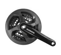 Guarnitura Shimano Tourney FC-TY301 170mm 42/34/24T con Paracatena, Alluminio, Nero/Argento