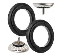 Guarnizione a labbro per cestello, 2 pezzi, Ø 43 x 27 mm, guarnizione universale in gomma nera, set di anelli di tenuta di ricambio per scarico cucina lavello, anello di tenuta per lavello