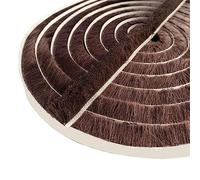 Guarnizione a spazzola autoadesiva, 5 m (L) x 9 mm (L) x 15 mm (diametro), guarnizioni per porte scorrevoli, colore: marrone