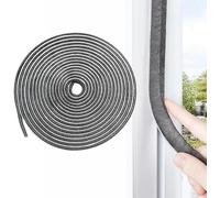 Guarnizione a spazzola autoadesiva, 9 mm (larghezza) x 15 mm (profondità) x 10 m (lunghezza), protezione dagli insetti, spazzola di tenuta per porte, finestre, armadi, paraspifferi per porte, grigio