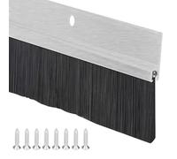 Guarnizione a spazzola in alluminio, guarnizione per porta con spazzola per porte, doppia installazione tramite colla e viti, lunghezza può essere intrecciata (argento)