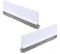 Guarnizione a spazzola per porte per isolamento acustico e protezione dalla polvere, 2 pezzi, per uso domestico (bianco)