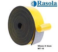 GUARNIZIONE ADESIVA PARAFREDDO 95mm X 3mm ROTOLO 10mt EPDM ESPANSA CON RETE