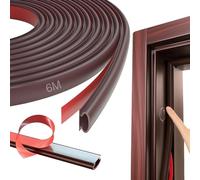 Guarnizione Adesiva per Porta e Finestra, 6M D-profilo Insonorizzata Isolante, Gomma per Porte (Marrone)