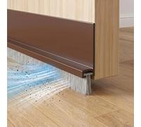 Guarnizione autoadesiva con spazzola, paraspifferi per porte, guarnizione a spazzola, isolamento acustico, per porte interne ed esterne, blocca correnti d'aria, polvere, rumore (marrone, 100 cm x 5 cm