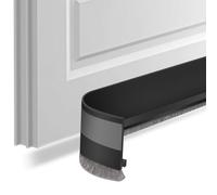 Guarnizione Autoadesiva per Porta con Spazzola - Paraspifferi, Stanza (Nero, 5 cm)