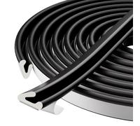 Guarnizione autoadesiva per porte a V, 6 m, in gommapiuma, isolamento acustico, per porte e finestre, colore nero