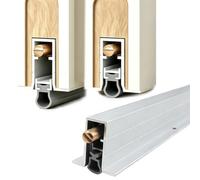 Guarnizione Automatica per Porta Guarnizione inferiore porta automatica a forma di cappello | Spazzamento per porta a discesa automatica da incasso, alluminio argentato, 19/32" L × 1 1/4" A