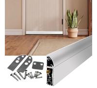 Guarnizione Automatica Sottoporta in Alluminio 76 81 86 91 100 122 132 cm | Guarnizione Automatica a Scomparsa per la Parte Inferiore della Porta - Paraspifferi Regolabile Sottoporta(16 in (40 cm))
