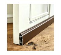 Guarnizione Automatica Sottoporta In Alluminio Con TPE | Abbassamento Automatico, Blocca Correnti E Rumore, Montaggio Superficiale(Brown-L open,L 20"/51cm)
