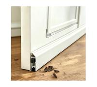 Guarnizione Automatica Sottoporta In Alluminio Con TPE | Abbassamento Automatico, Blocca Correnti E Rumore, Montaggio Superficiale(White-R open,L 31.5"/80cm)