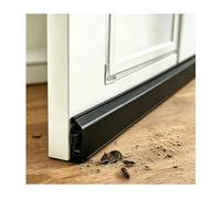 Guarnizione Automatica Sottoporta In Alluminio Con TPE | Abbassamento Automatico, Blocca Correnti E Rumore, Montaggio Superficiale(Black-L open,L 19.6"/50cm)