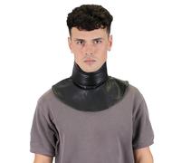 Guarnizione collo costume cosplay armatura casco accessorio a coste nero ghetta, Ecopelle nera., Medium
