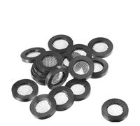 Guarnizione del filtro del soffione della doccia, Confezione da 20 guarnizioni in gomma for filtro in acciaio inossidabile for rubinetto doccia, nere, 19x12x3 mm, 40 maglie