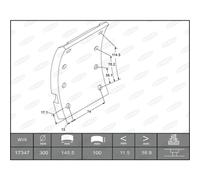 Guarnizione della ganascia del freno BERAL KBL17347.1-1561