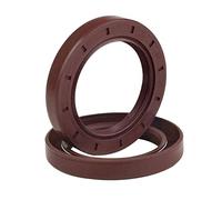 Guarnizione dell'albero paraolio, 1PC 2PC ID 25mm Scheletro di tenuta olio, Guarnizione molla idraulica in gomma fluorurata FKM marrone Fluoro, ad anello TC a labbro U(25x37x5)