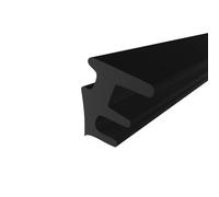 Guarnizione Fermavetro universale in PVC. Bordatura ad incastro solo pressione per finestre balconi e infissi in alluminio. Facile da montare. UP ferma vetro. (UP7 Nero, 5 metri)