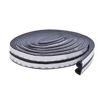 Guarnizione for porta tipo D da 10 m, autoadesiva, in schiuma acustica, for isolamento finestre, antivento, impermeabile, antipolvere, in gomma ER(D Black 10m 14 12)