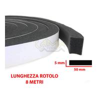 Guarnizione Gomma Adesiva Nera per Porte Blindate Nastro Neoprene Mousse Espansa