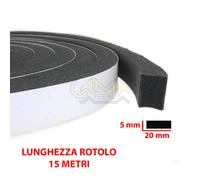 Guarnizione Gomma Adesiva Nera per Porte Blindate Nastro Neoprene Mousse Espansa