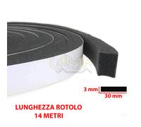 Guarnizione Gomma Adesiva Nera per Porte Blindate Nastro Neoprene Mousse Espansa