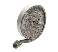 Guarnizione in fibra di vetro a pellet per porta del forno a corda piatta per guarnizioni per forni, guarnizioni per scambiatori di calore, confezione per giunti di espansione della caldaia (6 mm x 20