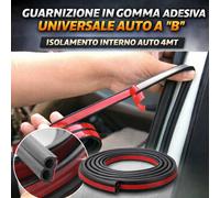 Guarnizione in gomma adesiva universale auto a "B" isolamento interno auto 4mt