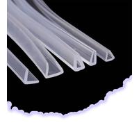 Guarnizione in gomma per canale in silicone con bordo trasparente, a forma di U, protezione per vetri, lunghezza 16,5 piedi, protezione per mobili, trasparente invisibile (16 mm/0,63 pollici)