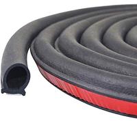 Guarnizione in Gomma per Porta 12M Striscia di Tenuta della Portiera per Auto Universale Auto Autoadesiva Protettore della Porta Grandi D Forma 14mm x 14mm Nero