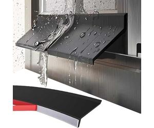 Guarnizione in gomma per porte e finestre, antipioggia e anti goccia, autoadesiva per esterni, deflusso dell'acqua per finestre e porte, resistente alle intemperie, per soglia e tetto spiovente