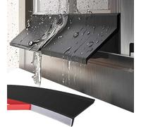 Guarnizione in gomma per porte e finestre, antipioggia e anti-gocciolamento, autoadesiva per esterni, deflusso dell'acqua per tettoie e davanzale, resistente alle intemperie