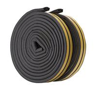 Guarnizione in Gomma per porte e finestre,autoadesivo,antispifferi, insonorizzante,impermeabile,D Tipo Striscia Metereologica Nastro Striscia Di Schiuma Nastro Seal Strip,2 Rotoli/Totale 10 m (Nero)