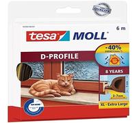 Guarnizione in Gomma per Porte e Finestre, tesamoll® Profilo D, 6m x 9mm x 8mm, Marrone
