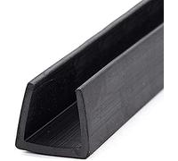 Guarnizione in gomma per rivestimento del bordo del canale in gomma a forma di U, adatta per proteggere il bordo del tavolo, nera, lunga 5 metri, 15 mm x 15 mm