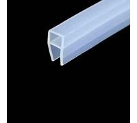 Guarnizione in gomma siliconica per porte e finestre del box doccia senza telaio, allargata a forma di F/h, da 2 metri, per vetri da 6/8/10/12 mm, tipo U, 10 mm, 2 m