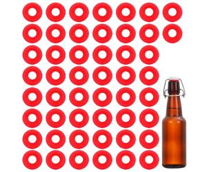 Guarnizione in silicone da 50 pezzi per bottiglia top a flip, bottiglia di birra rossa cappello a forma di altalena a forma di rondella per la rondella per la birra in bottiglia