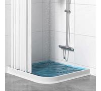 Guarnizione in silicone per pavimenti bagnati e bagno, impedisce il trabocco dell'acqua, striscia impermeabile autoadesiva e pieghevole impermeabile per separazione da asciutto e bagnato (150 cm)