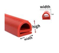 Guarnizione in silicone resistente alle alte temperature rossa/bianca Tipo E Striscia di tenuta for porta del congelatore, forno, motore a vapore(Red,15x12mm)