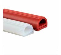 Guarnizione in silicone resistente E Tipo Striscia Profilo in silicone per guarnizione a freddo della porta del congelatore Guarnizione per apparecchiatura-Rosso-E-20x16mm