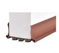 Guarnizione inferiore antivento per porta in PVC e feltro, larghezza regolabile, isolamento per riduzione del rumore e blocco della polvere (marrone)