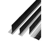 Guarnizione inferiore per porte, Guarnizione a spazzola in lega di alluminio argento for porte scorrevoli, finestre, armadi, dimensioni multiple(25cm)