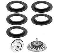 Guarnizione per Lavello della Cucina,5 PCS Cestino Filtro Gomma Rondella Guarnizione in Gomma per Filtro del Tappo Guarnizioni di Ricambio per Scarico Lavandino e Piletta Cucina