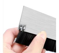 Guarnizione per porta a doppia H in alluminio e spazzola, 2 pezzi, adatta a tutte le stagioni, con setole in nylon ad alta densità, per uso commerciale(Bristles 1.18in/3cm)