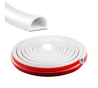 Guarnizione per porta, autoadesiva, 5 m/10 m, in gomma per porta, flessibile, anti-collisione, acustica, impermeabile/antipolvere (bianco, 5 x 9 x 6 mm)
