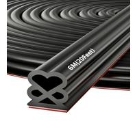 Guarnizione per porta, autoadesiva, per finestre, impermeabile, per finestre, colore nero, 1 cm x 6 m