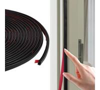 Guarnizione per porta, autoadesiva, per porta di casa, in gomma, impermeabile, spessore 6 mm (nero, 15 m)