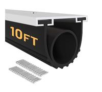 Guarnizione per porta del garage inferiore in gomma con kit di base di fissaggio in alluminio preforato, resistente a forma di U + combinazione ad anello O, kit di spogliarello per porte del garage (3