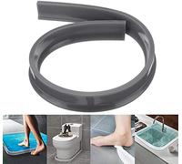 Guarnizione per Porta della Doccia, barriera per soglia, barriera per lavello, Guarnizione per Pavimento, barriera per la Stanza, Strisce di barriera in Silicone (80 cm, Grigio)