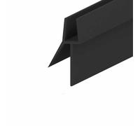 Guarnizione per porta doccia in PVC, senza telaio, guarnizione inferiore per porta in vetro, guarnizione anti-acqua, strisce di bloccaggio, 18 mm di spazio, nero, 2 pezzi da 40 cm